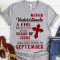 Covered by the blood of Jesus September birthday shirts, a queen was born in September, September shirts for Woman