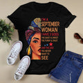 I'm September women I have 3 sides September birthday shirts, a queen was born in September, September melanin t shirt for Woman