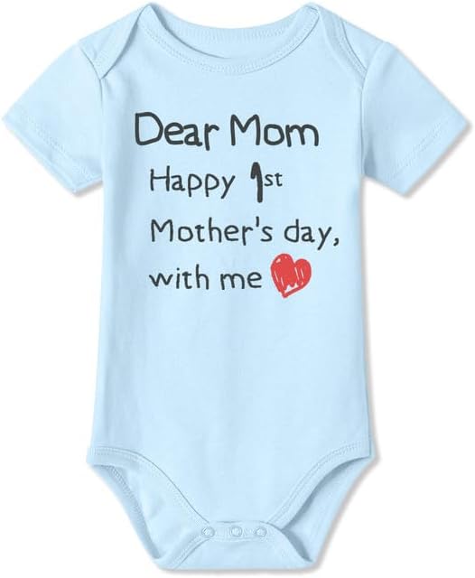 BesserBay Happy 1st Mommys Day with Me - Baby Bodysuit Mothers Day Baby Onesie 100% Cotton