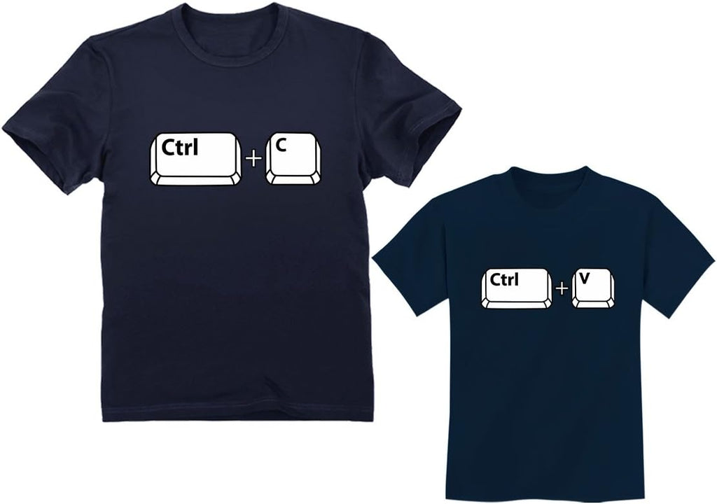 Tstars Copy Paste Dad and Son Daughter Matching Shirts Ctrl C Ctrl V Gift for Dads Fathers Day Daddy and Me Outfits