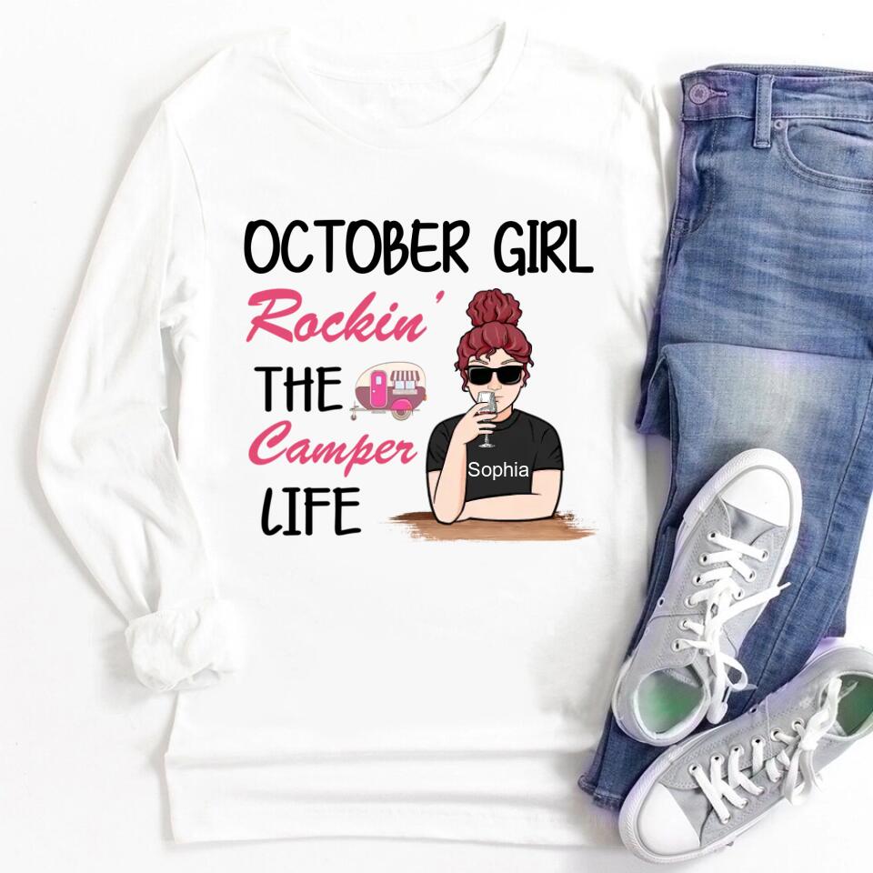 October Birthday Shirt, Custom Birthday Shirt, Queens are Born In October, October Birthday Shirts For Woman, October Birthday Gifts , Camping Lover