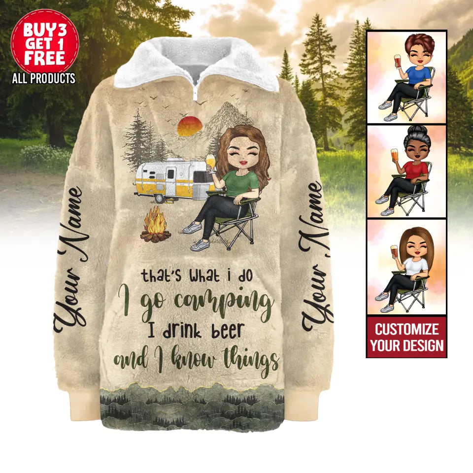 Borg Fleece Sweatshirt - Personalized Gift For Camping lovers