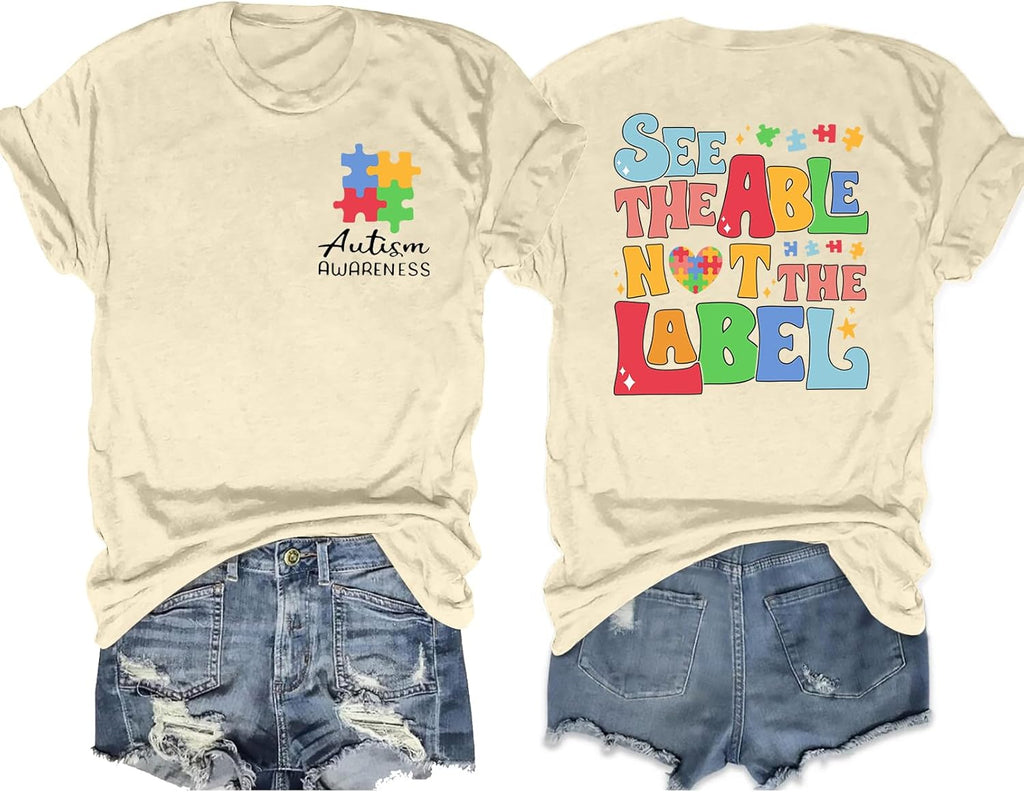 Autism Awareness Shirt for Women: Autism Acceptance Puzzle Piece Tshirt Autism Mom Tee Support Autism Teacher Tops