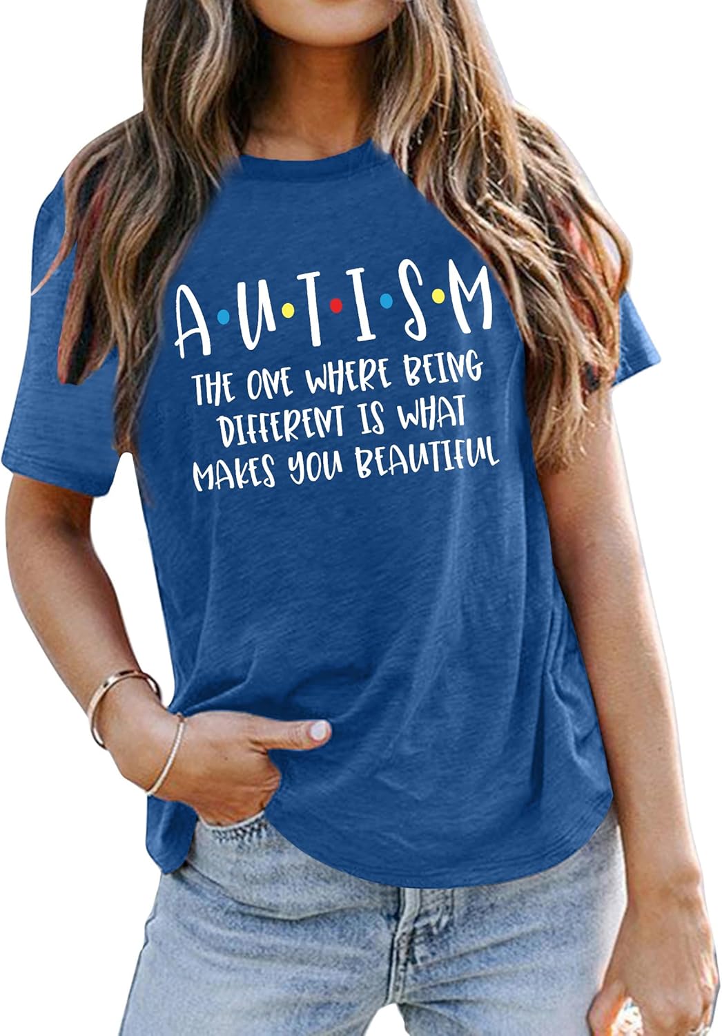 Autism Awareness Shirts Women Autism T Shirt Autistic Acceptance Tee Casual Inspirational Tops