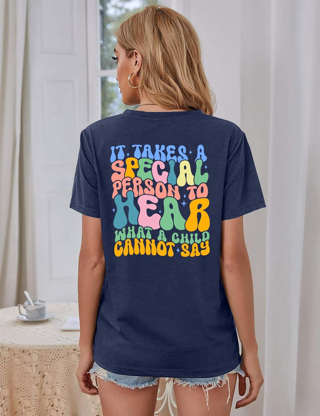 Autism Awareness Shirt for Women: Autism Acceptance Puzzle Piece Tshirt Autism Mom Tee Support Autism Teacher Tops