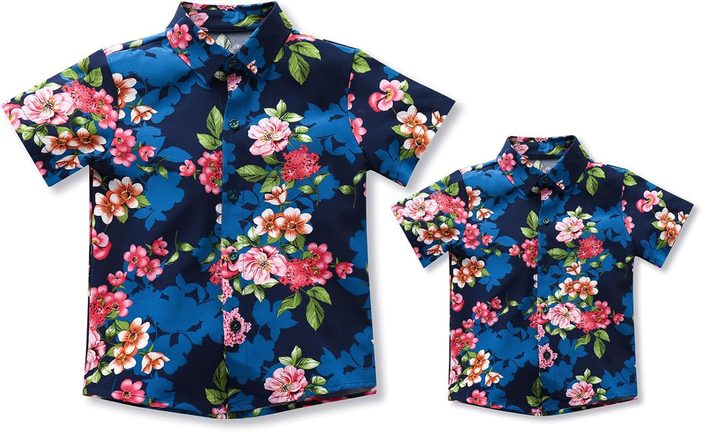 Daddy and Me Matching Outfits Hawaiian Father and Son Matching Shirts for Family Photoshoot Summer Men Boys Father's Day Tops