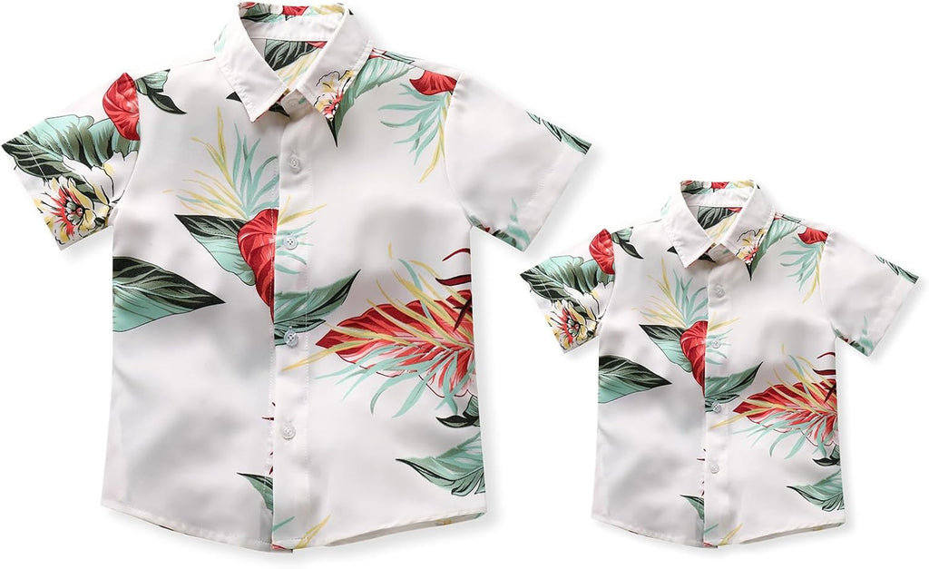 Daddy and Me Matching Outfits Hawaiian Father and Son Matching Shirts for Family Photoshoot Summer Men Boys Father's Day Tops