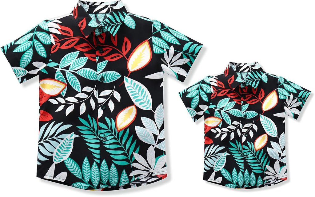 Daddy and Me Matching Outfits Hawaiian Father and Son Matching Shirts for Family Photoshoot Summer Men Boys Father's Day Tops