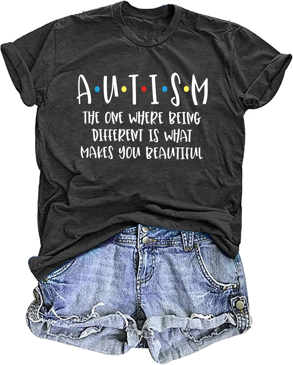 Autism Awareness Shirts Women Autism T Shirt Autistic Acceptance Tee Casual Inspirational Tops