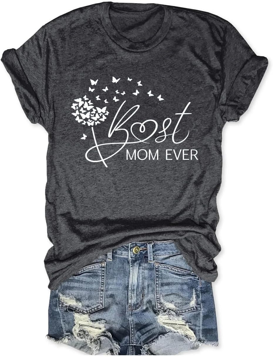 Womens Boy Mama Shirt Casual Letter Printed Boy Mom T-Shirts Short Sleeve Mother's Day Graphic Tee Tops Mother Shirt