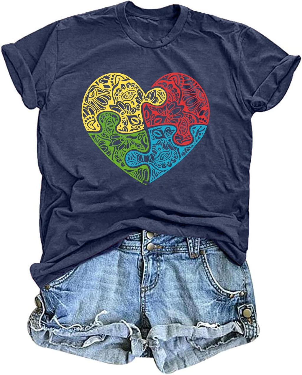 Autism Awareness Shirts Women Autism T Shirt Autistic Acceptance Tee Casual Inspirational Tops