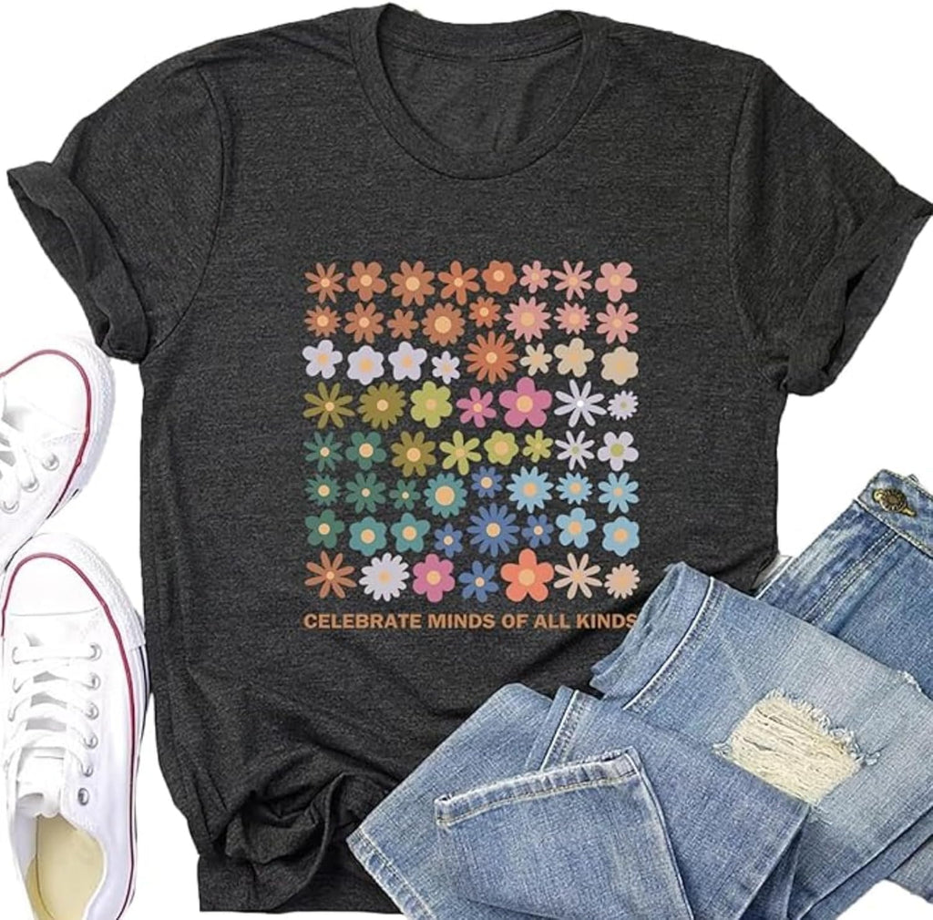 Autism Awareness Shirt Women Accept Understand Love T-Shirt I Wear Blue Tshirt Autism Support Causal Short Sleeve Tee Tops