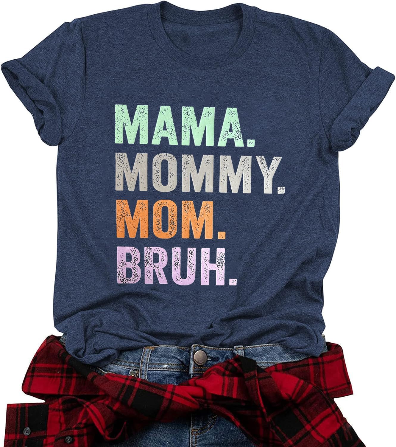 Mama Mommy Mom Bruh Shirt Women Mama Tshirt Mother'day Gift Shirts Funny Short Sleeve Tee Tops Mother Shirt