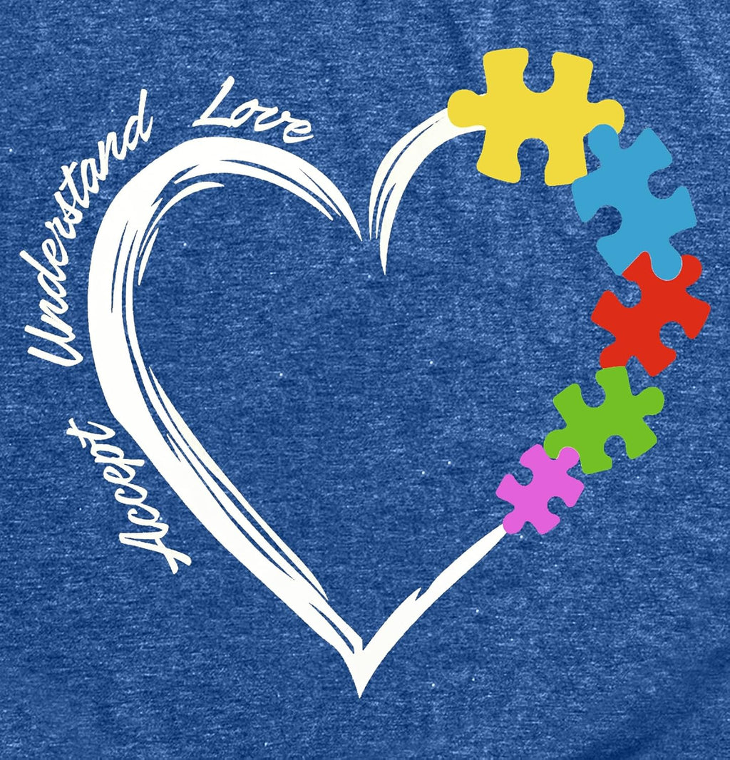 MAIHUN Autism Awareness Shirt for Women - Accept, Understand, Love Autism - Teacher Tshirt - Support Month Tee