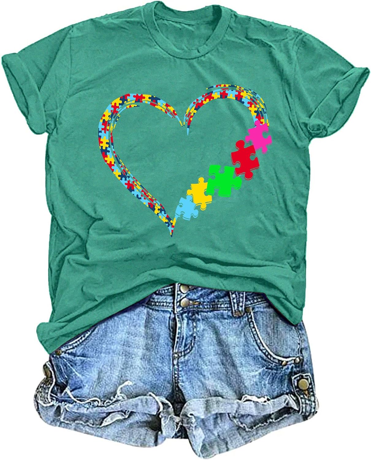 Autism Awareness Shirts Women Autism T Shirt Autistic Acceptance Tee Casual Inspirational Tops