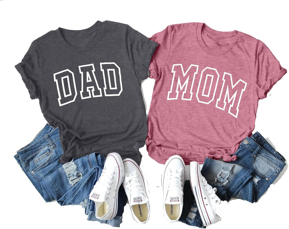 ASTANFY Dad Shirt Mom Shirt: Mom and Dad Matching Shirts Pregnancy Announcement T-Shirt Pregnancy Reveal Gifts Shirt