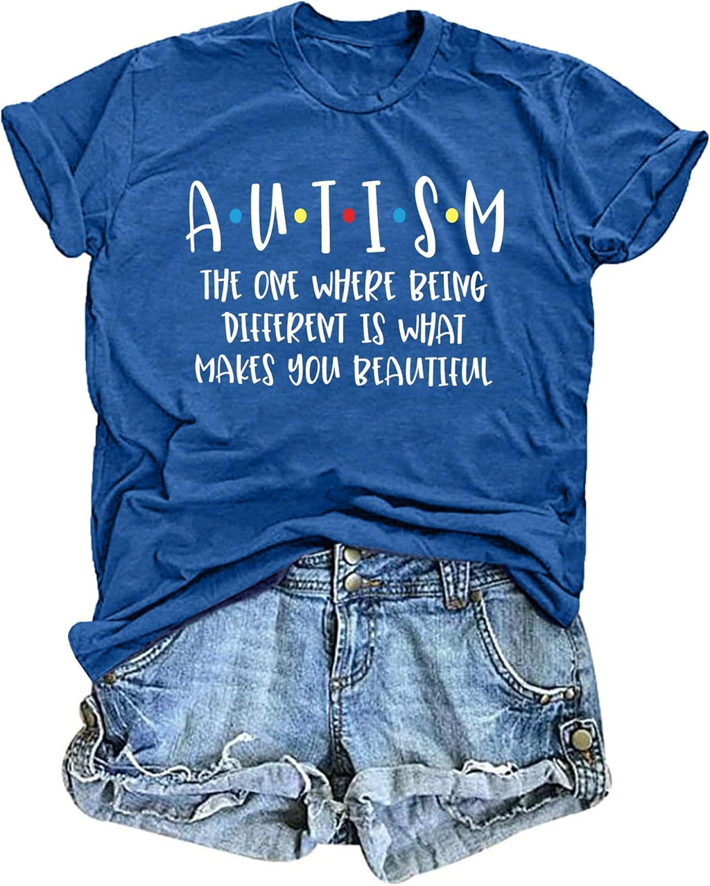 Autism Awareness Shirts Women Autism T Shirt Autistic Acceptance Tee Casual Inspirational Tops