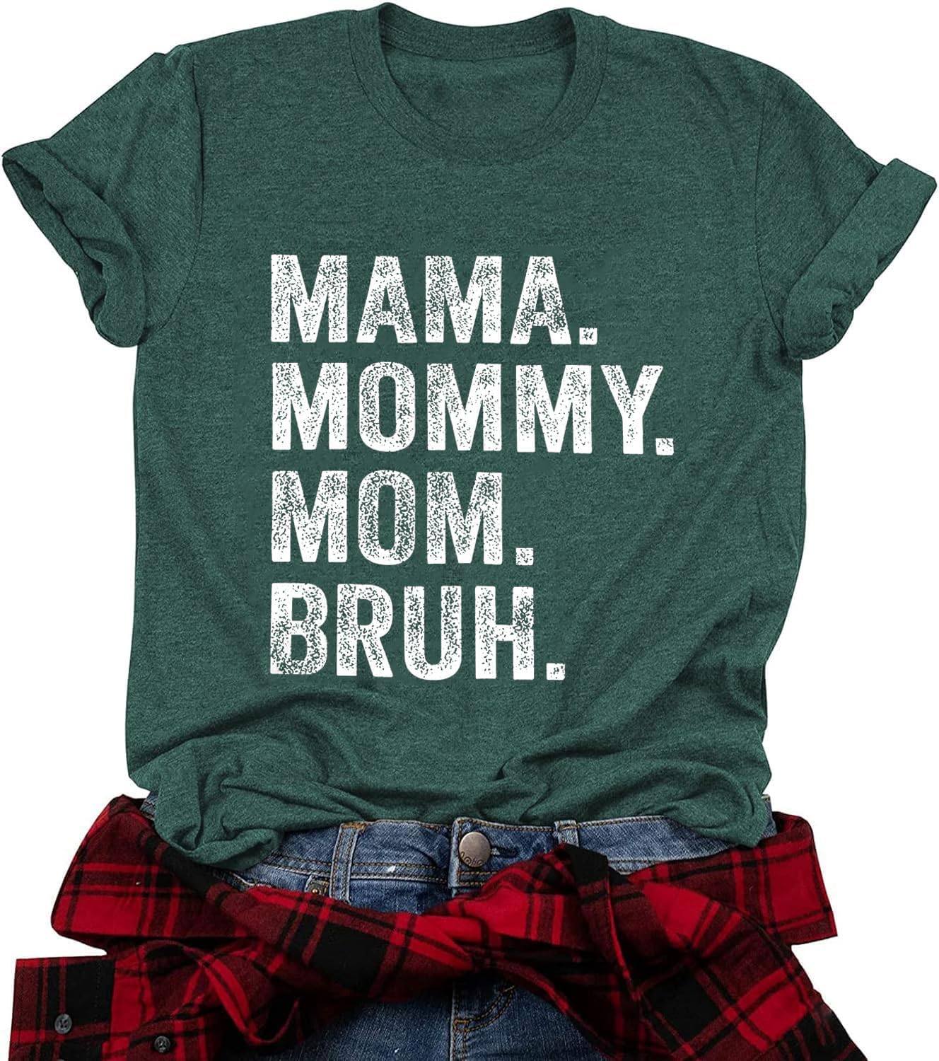 Mama Mommy Mom Bruh Shirt Women Mama Tshirt Mother'day Gift Shirts Funny Short Sleeve Tee Tops Mother Shirt