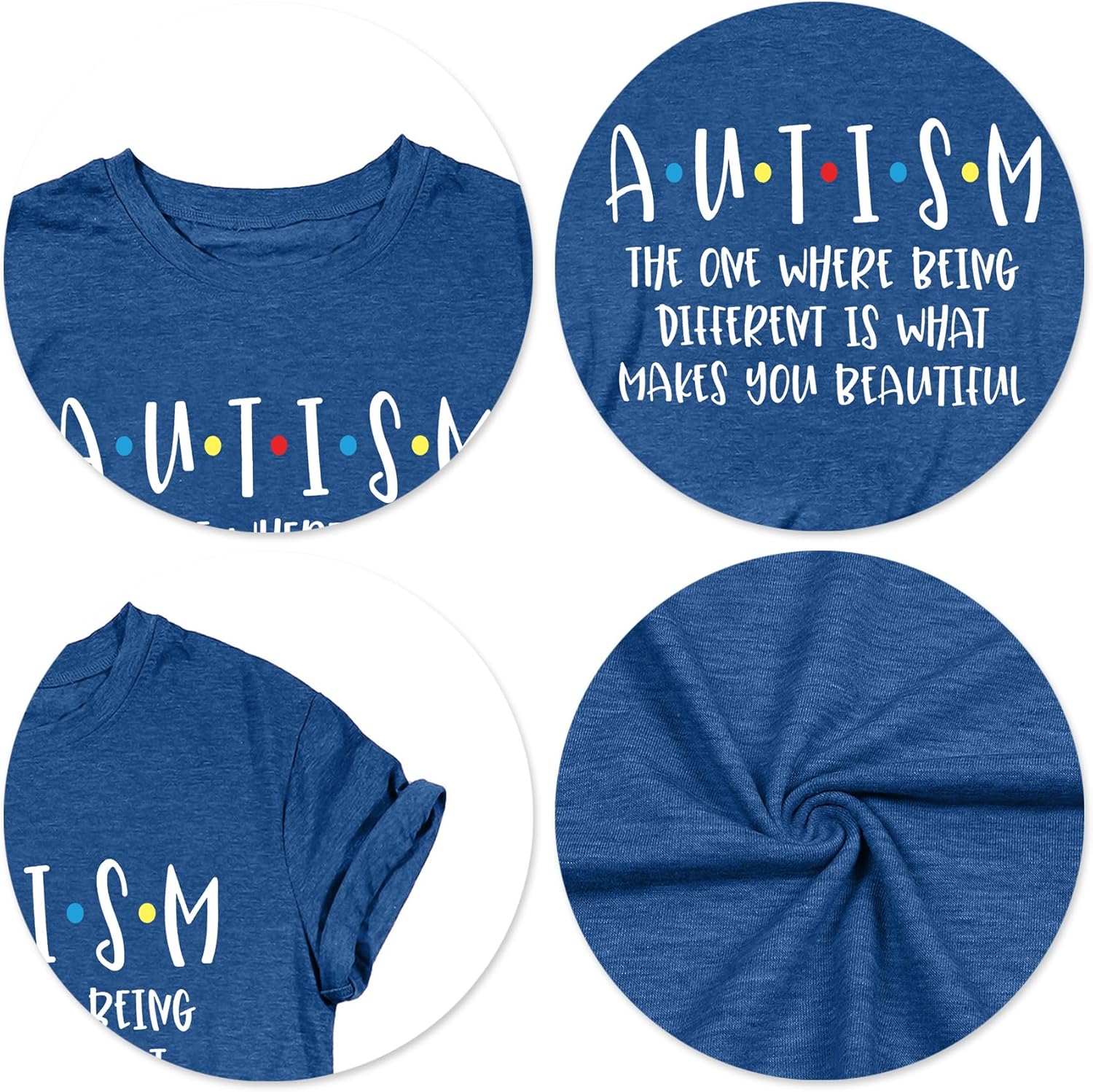 Autism Awareness Shirts Women Autism T Shirt Autistic Acceptance Tee Casual Inspirational Tops