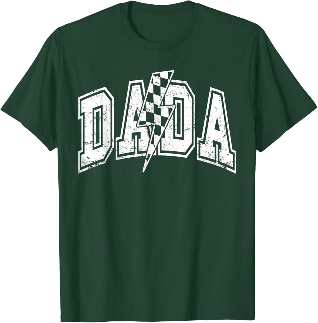 Dada Lightning Bolt Checkered Varsity Dad Men Father's Day