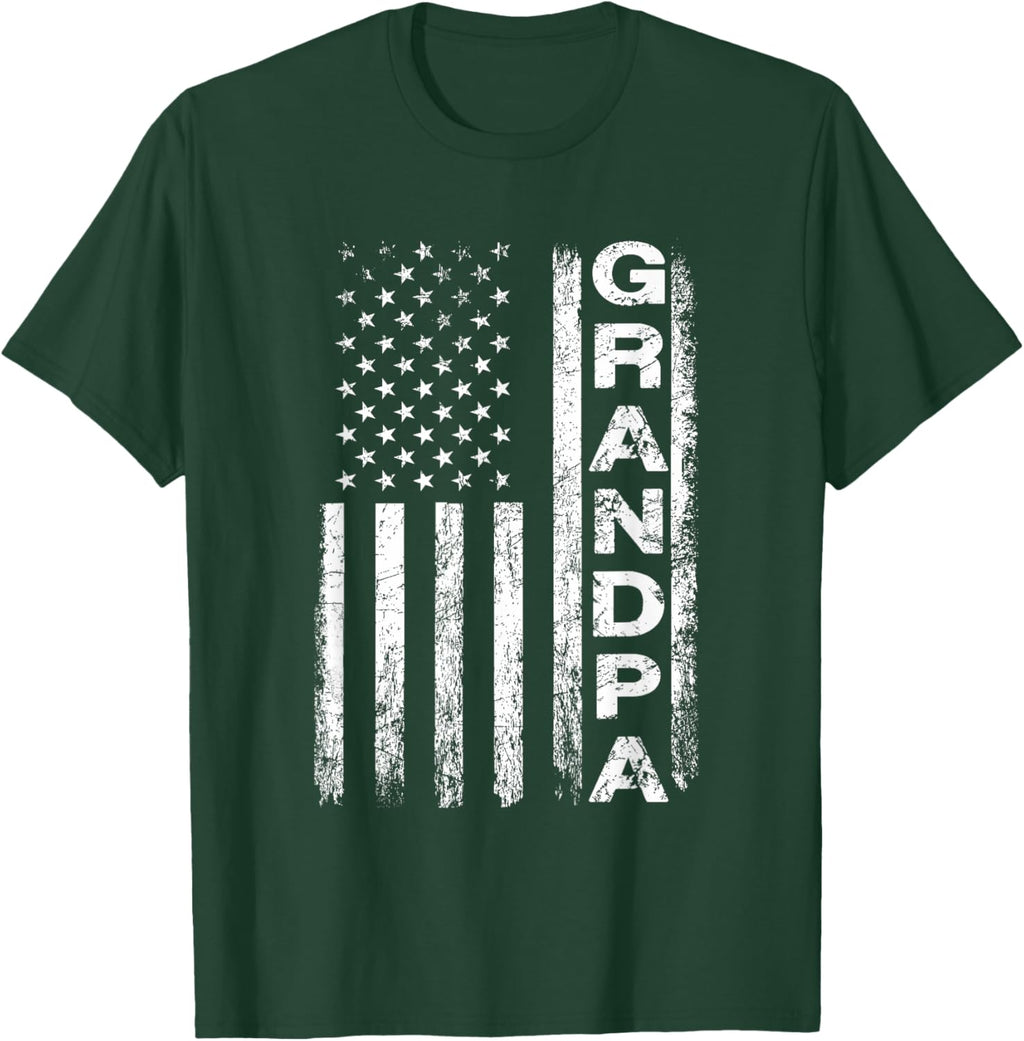 Grandpa Vintage American Flag Father's Day 4th of July Papa