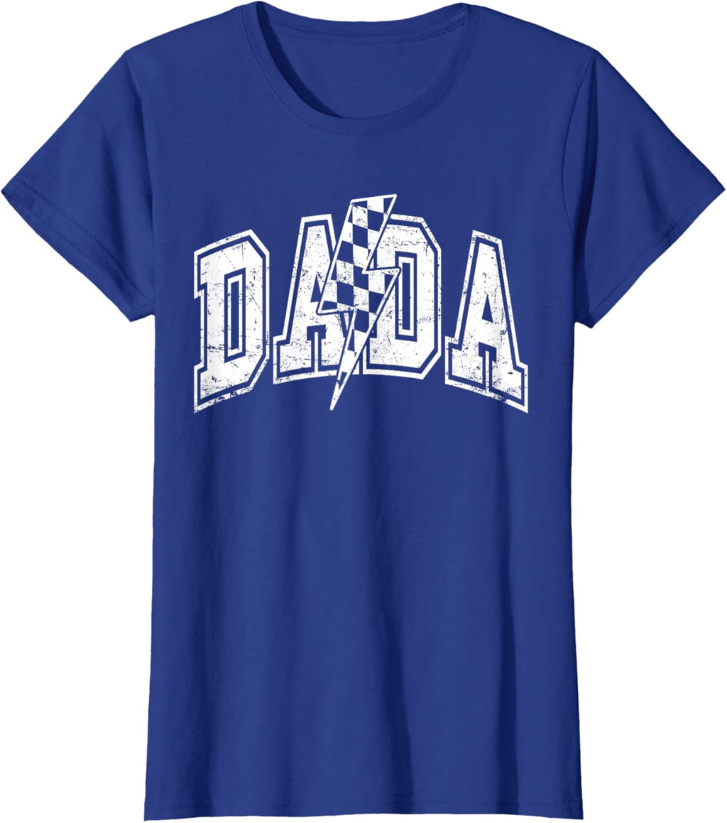 Dada Lightning Bolt Checkered Varsity Dad Men Father's Day
