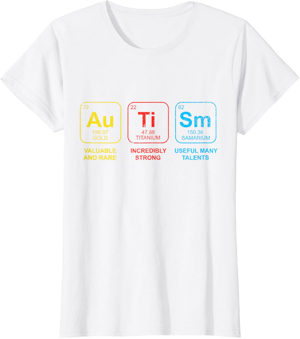 Autism Awareness Women Men Kids Elements Periodic Table ASD
