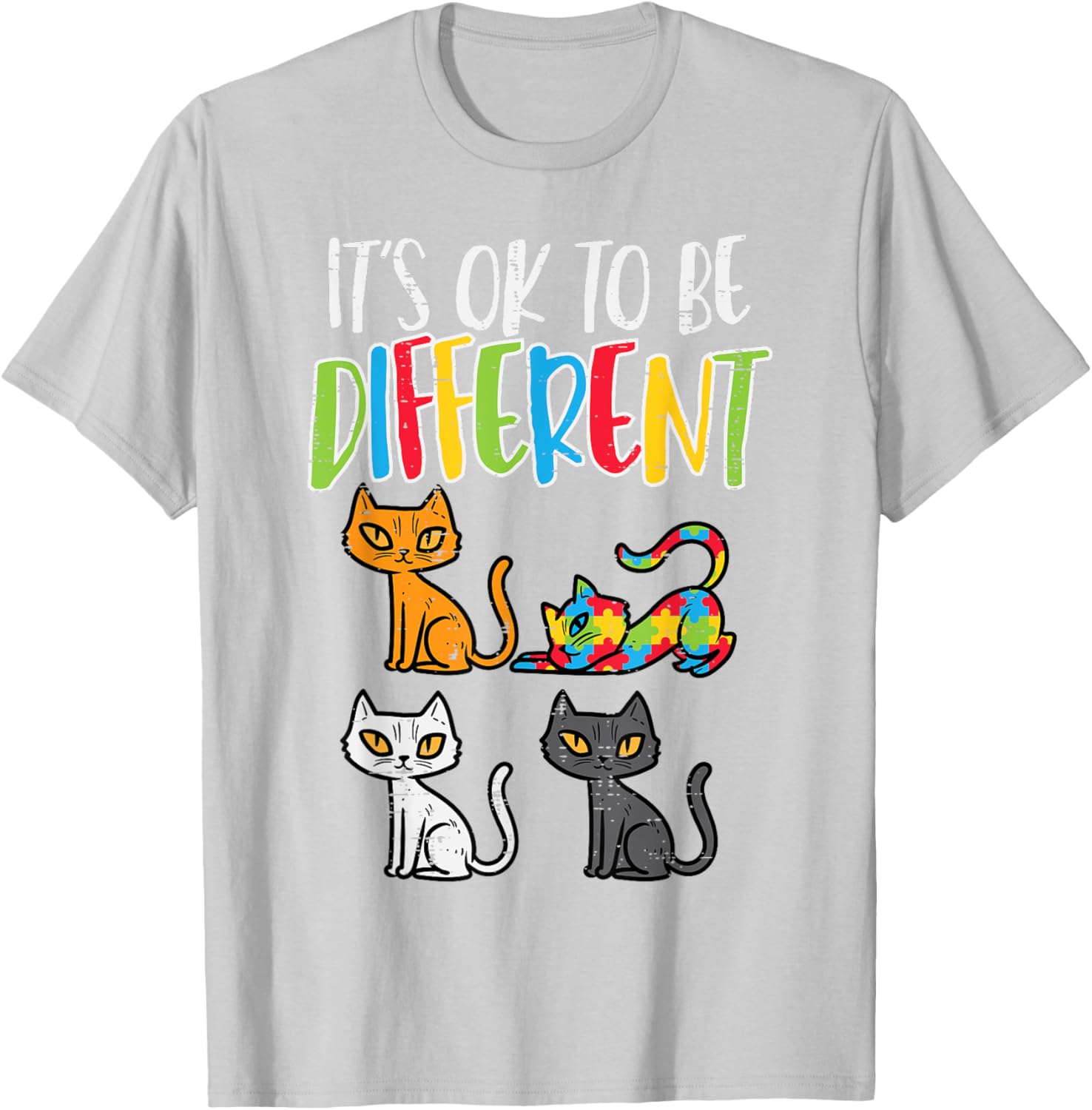 Its Ok To Be Different Cat Puzzle Cute Autism Awareness Kids