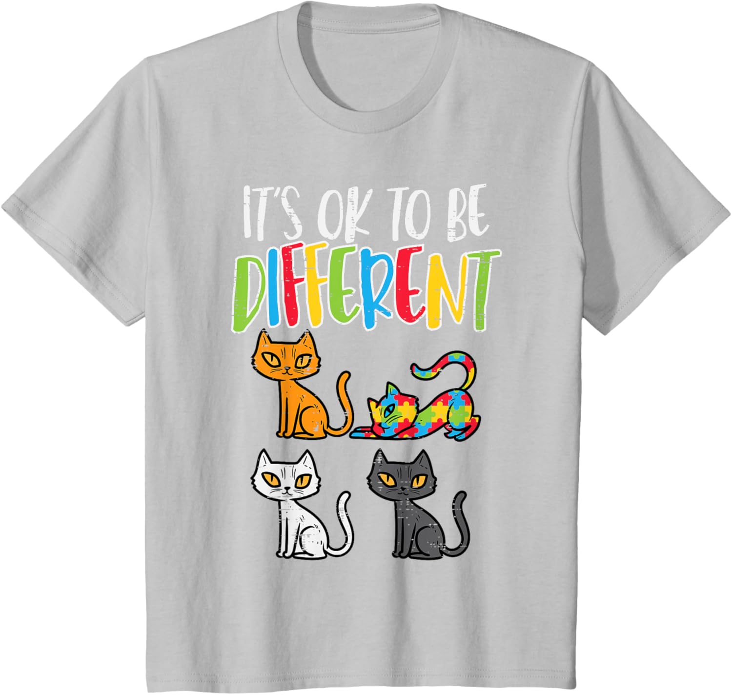 Its Ok To Be Different Cat Puzzle Cute Autism Awareness Kids