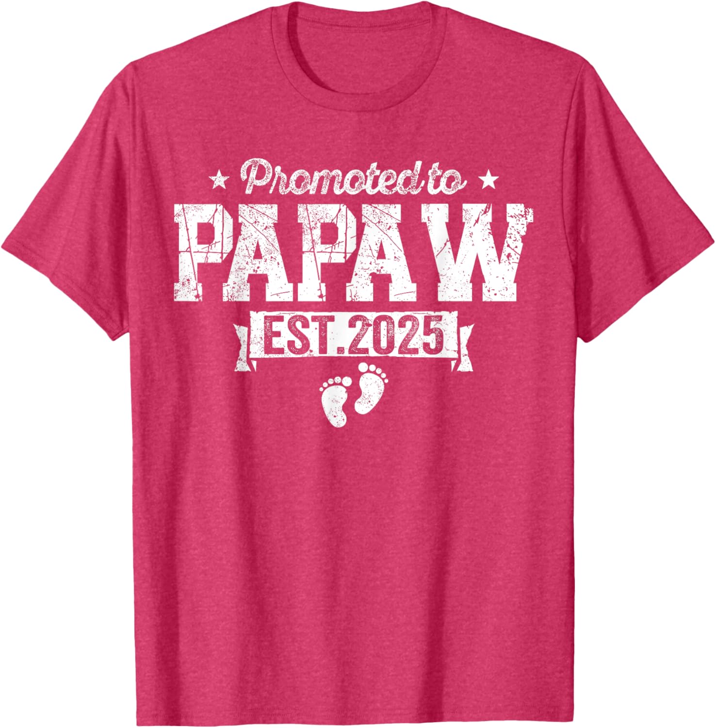 Retro Promoted To Papaw 2025 New Papaw First Father's Day T-Shirt, Small, Black