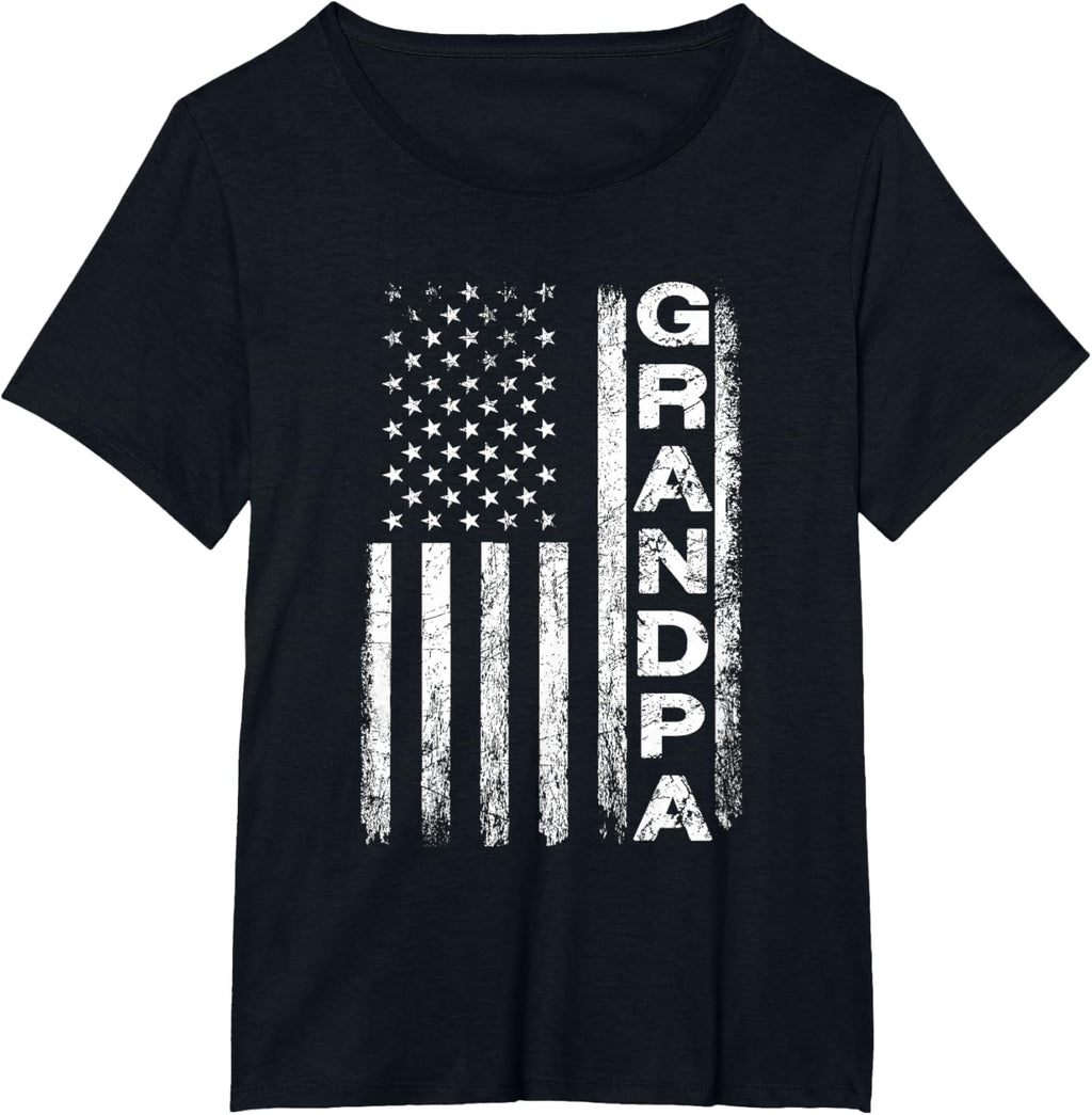 Grandpa Vintage American Flag Father's Day 4th of July Papa