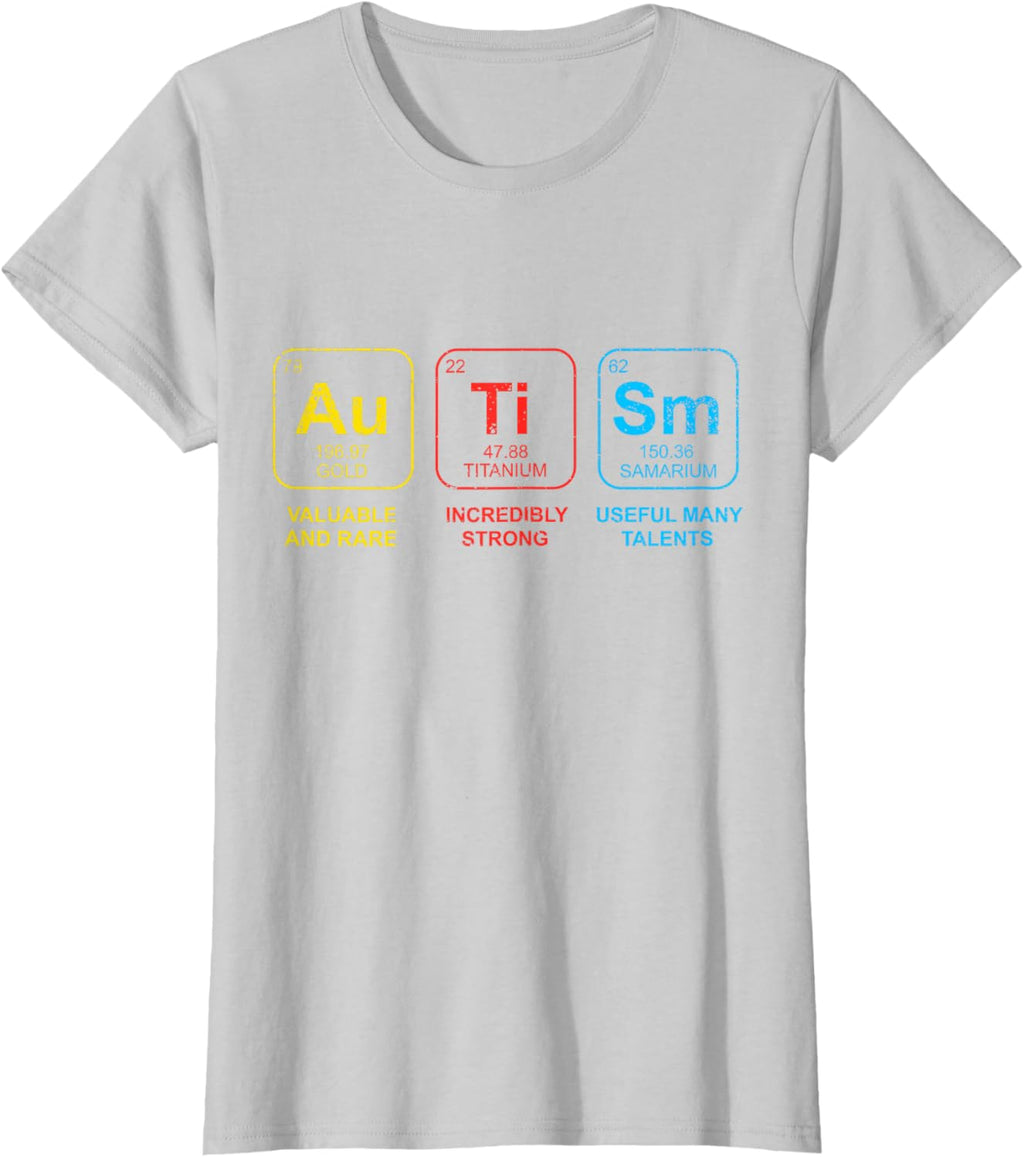 Autism Awareness Women Men Kids Elements Periodic Table ASD