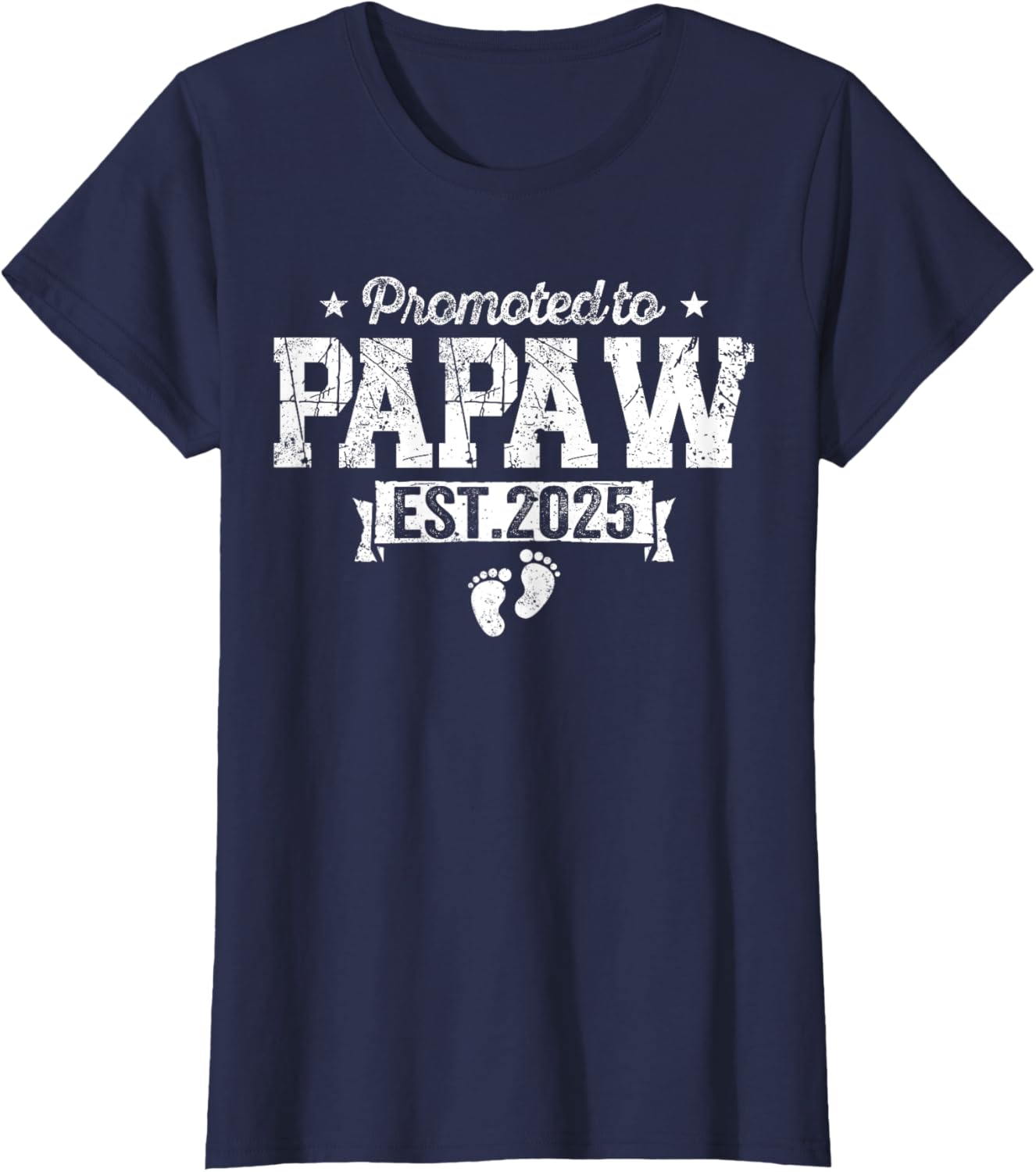 Retro Promoted To Papaw 2025 New Papaw First Father's Day T-Shirt, Small, Black