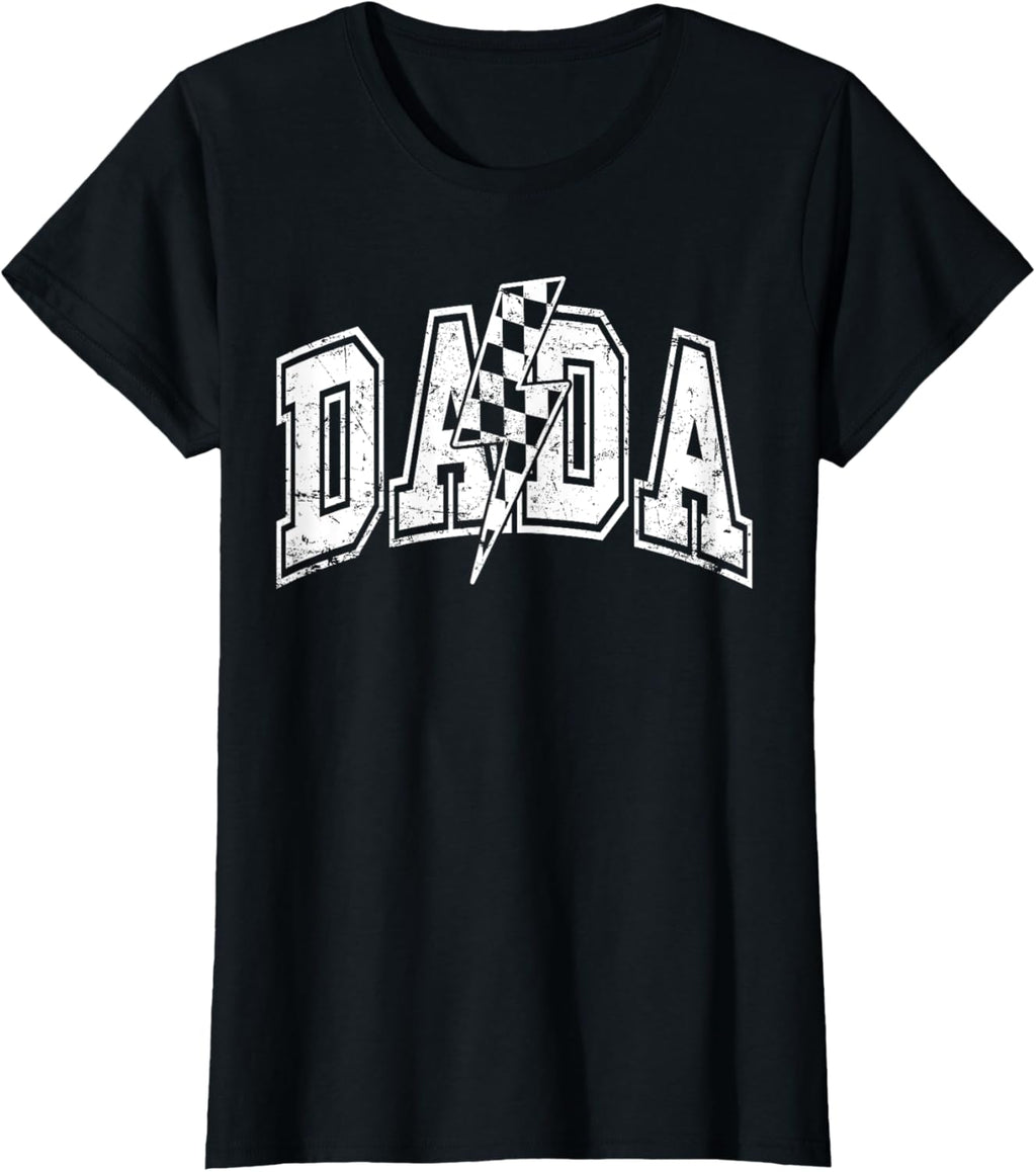 Dada Lightning Bolt Checkered Varsity Dad Men Father's Day