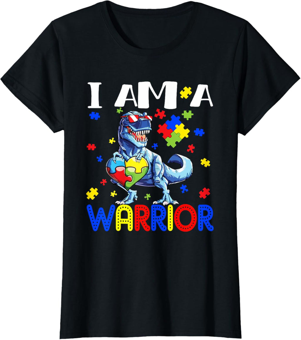 I Am A Warrior Autism Boys Family Dinosaur Autism Awareness