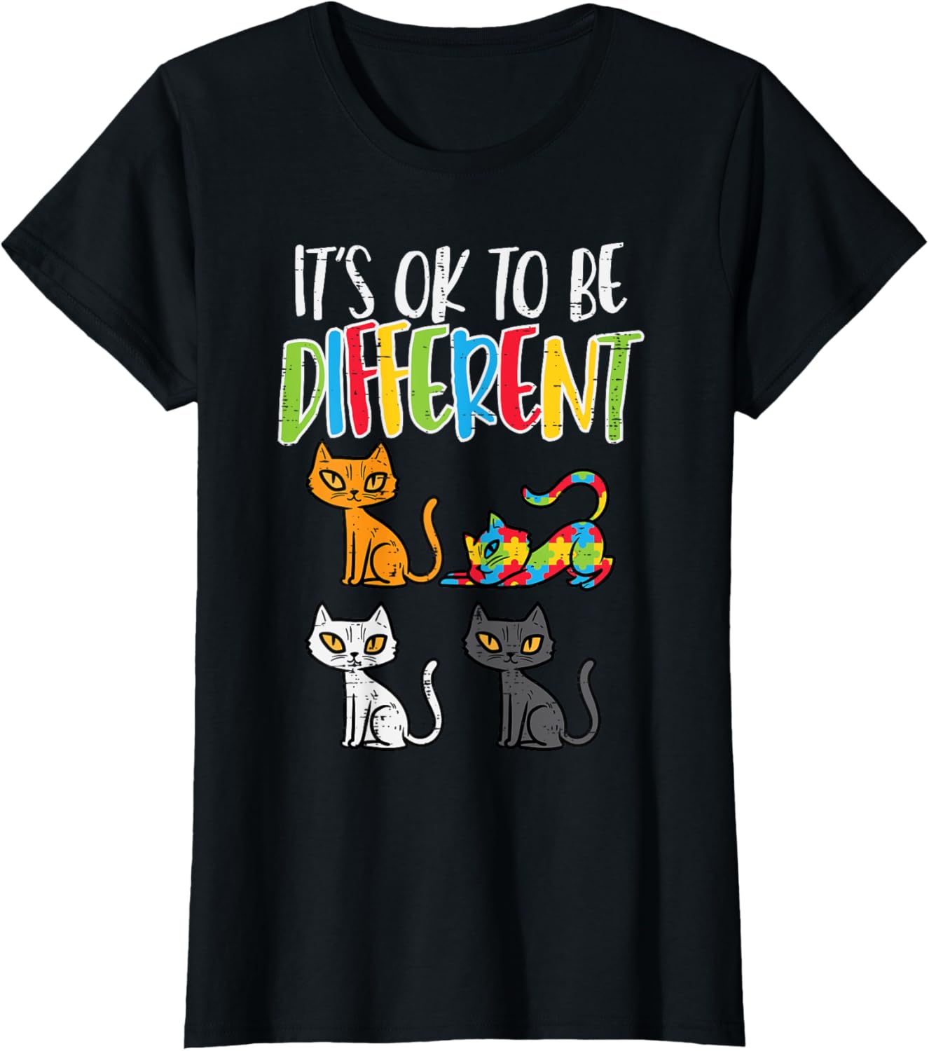 Its Ok To Be Different Cat Puzzle Cute Autism Awareness Kids