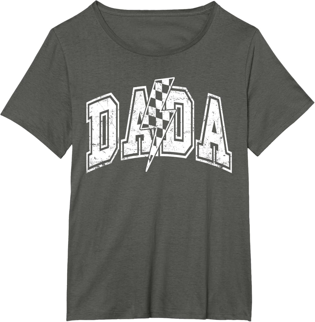 Dada Lightning Bolt Checkered Varsity Dad Men Father's Day