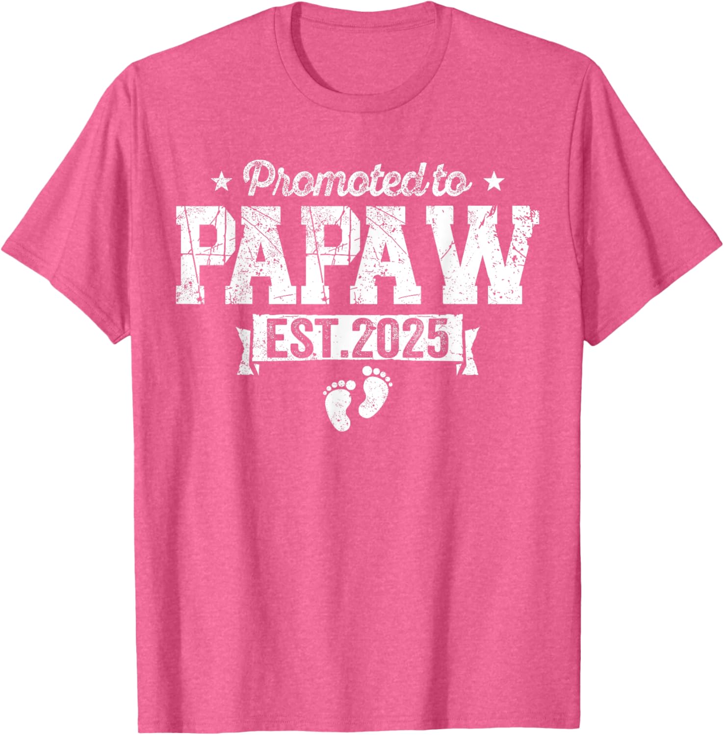 Retro Promoted To Papaw 2025 New Papaw First Father's Day T-Shirt, Small, Black