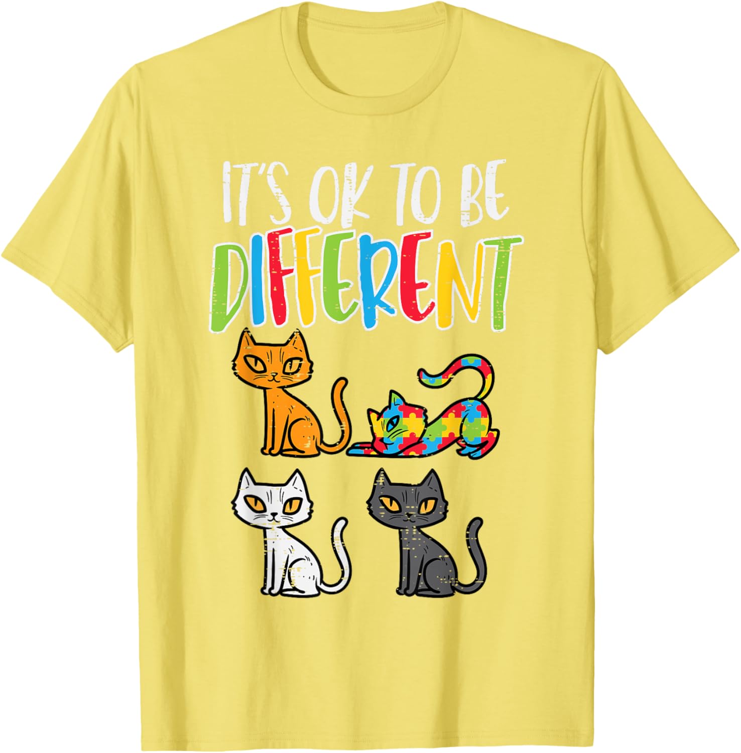 Its Ok To Be Different Cat Puzzle Cute Autism Awareness Kids