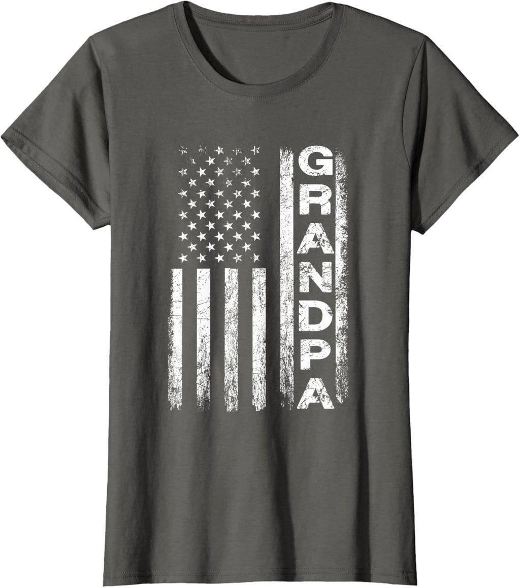Grandpa Vintage American Flag Father's Day 4th of July Papa
