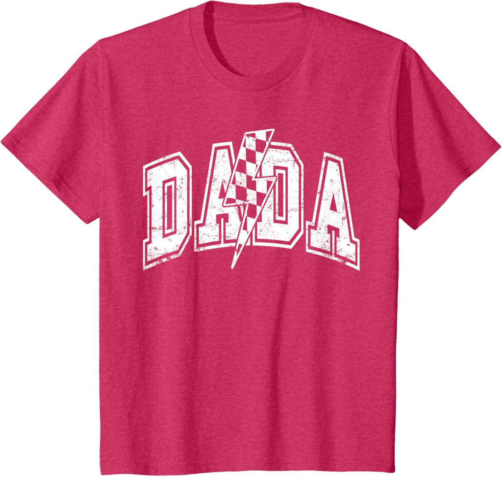 Dada Lightning Bolt Checkered Varsity Dad Men Father's Day