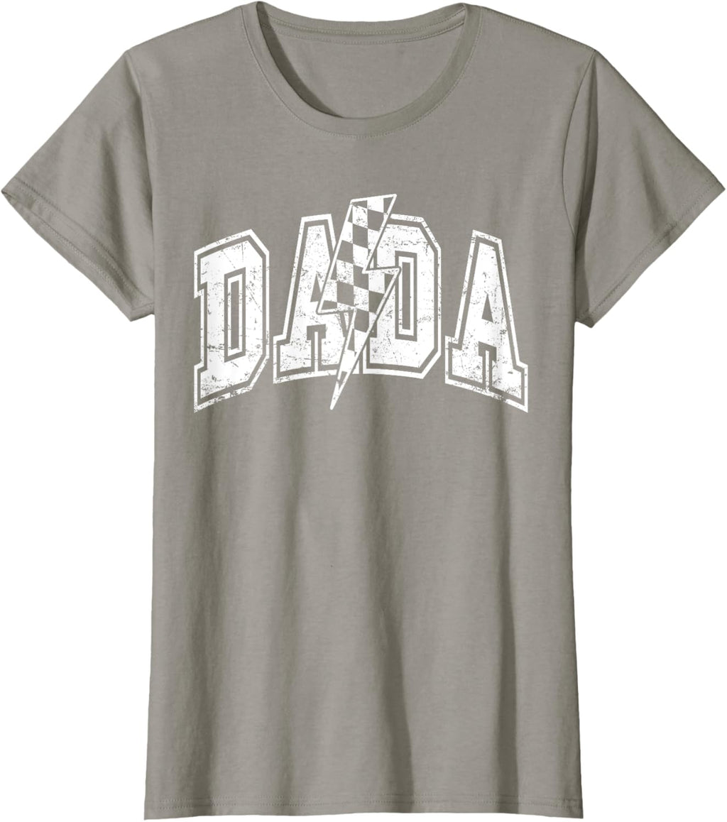 Dada Lightning Bolt Checkered Varsity Dad Men Father's Day
