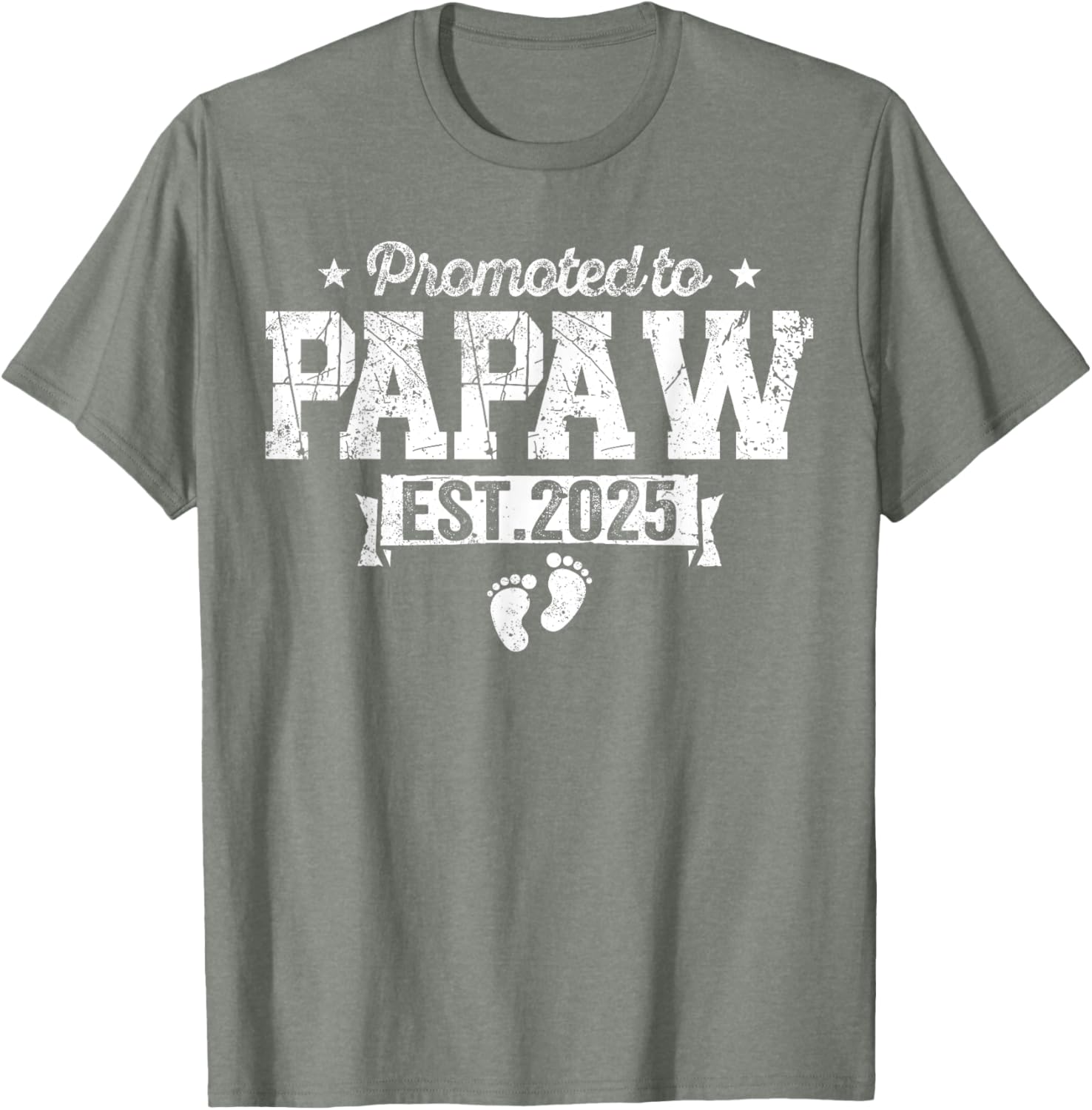 Retro Promoted To Papaw 2025 New Papaw First Father's Day T-Shirt, Small, Black