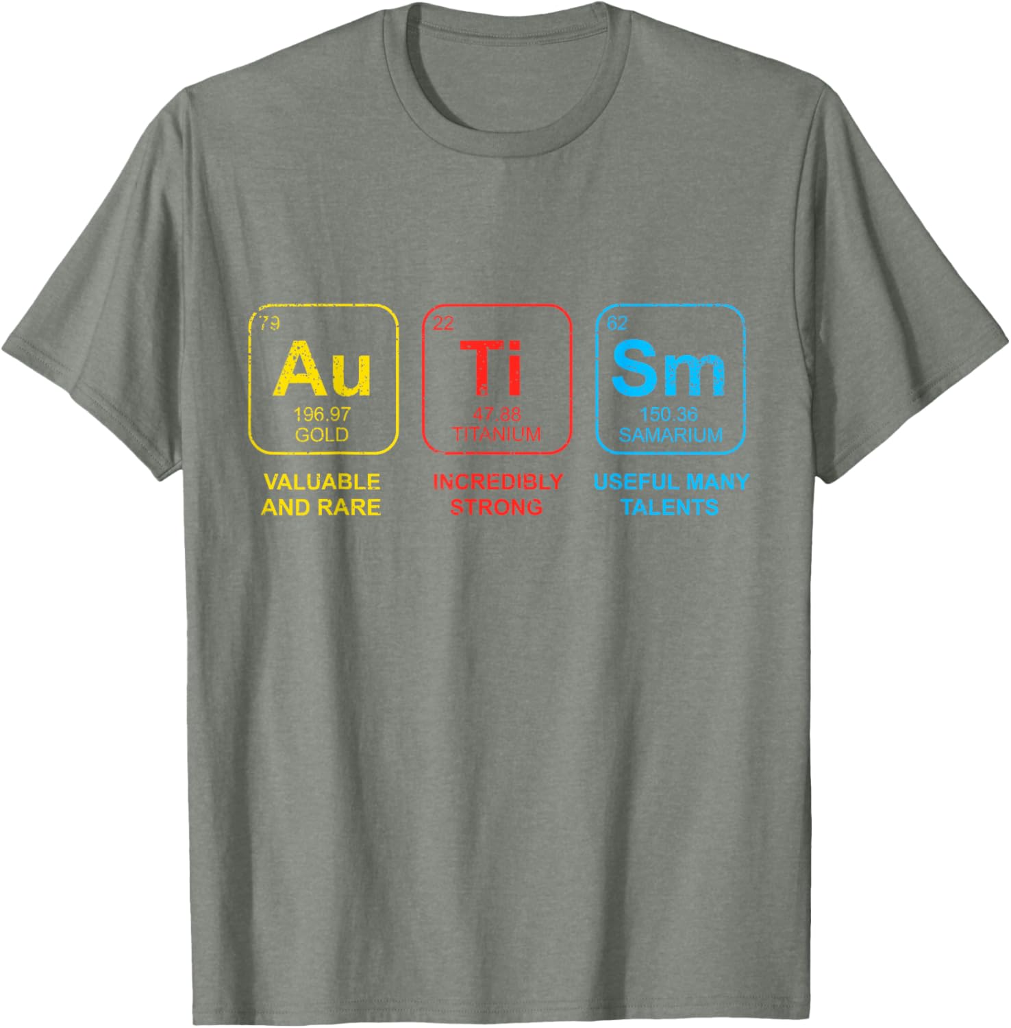 Autism Awareness Women Men Kids Elements Periodic Table ASD