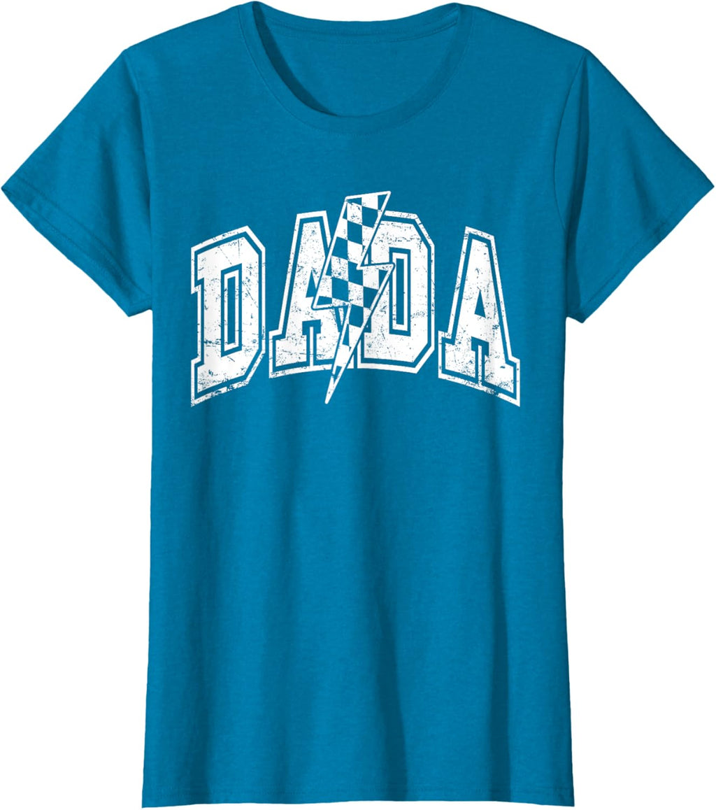Dada Lightning Bolt Checkered Varsity Dad Men Father's Day