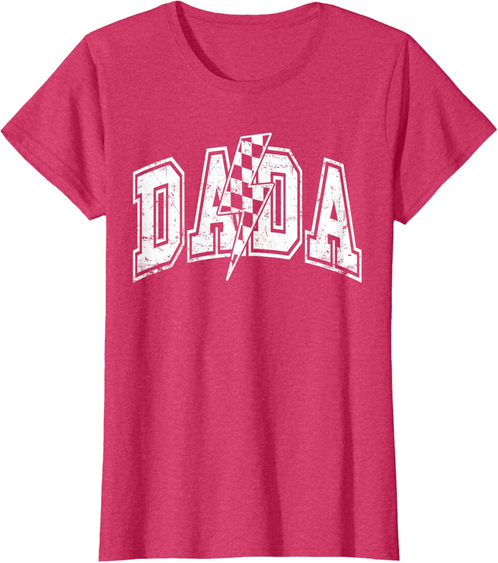 Dada Lightning Bolt Checkered Varsity Dad Men Father's Day