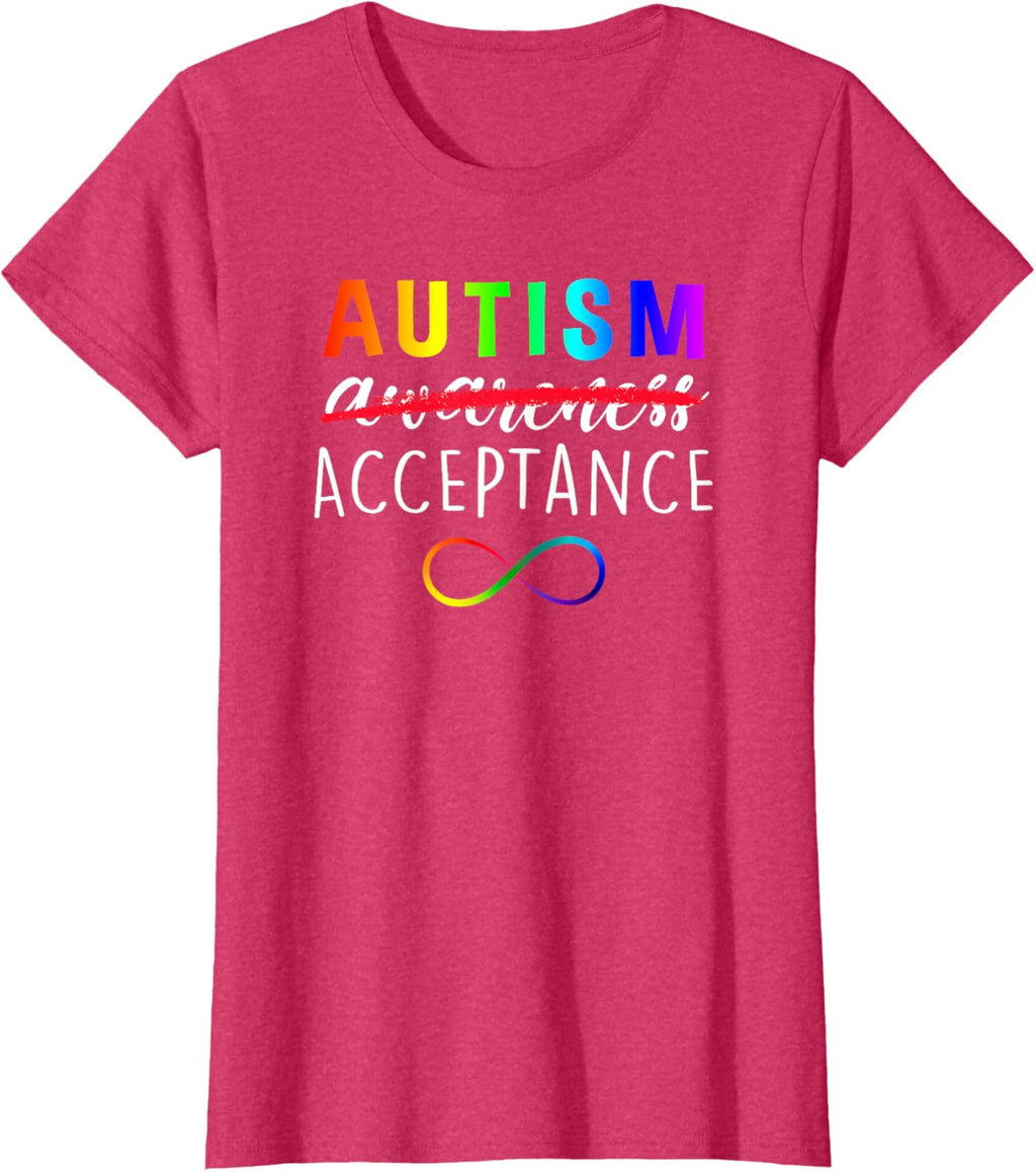 Autism - Red Instead - Acceptance Not Awareness