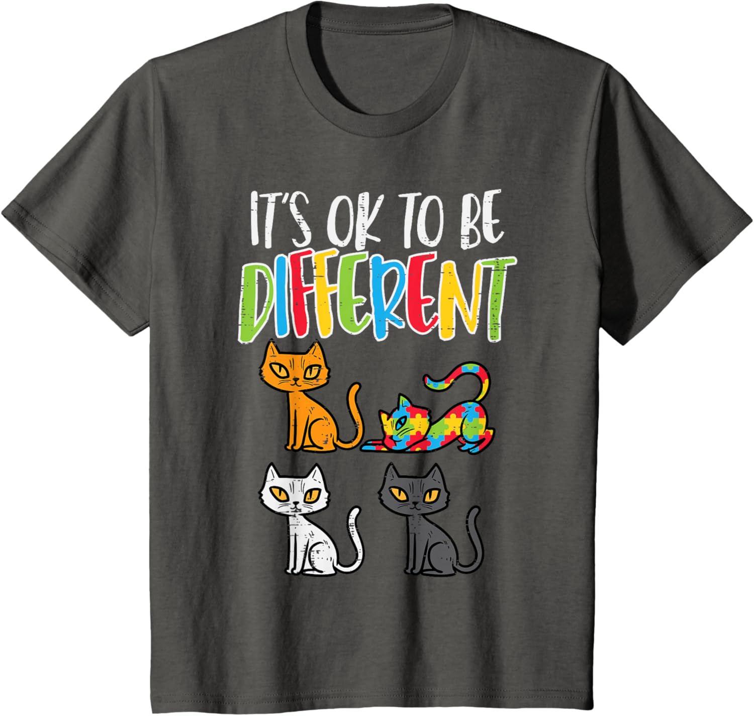 Its Ok To Be Different Cat Puzzle Cute Autism Awareness Kids
