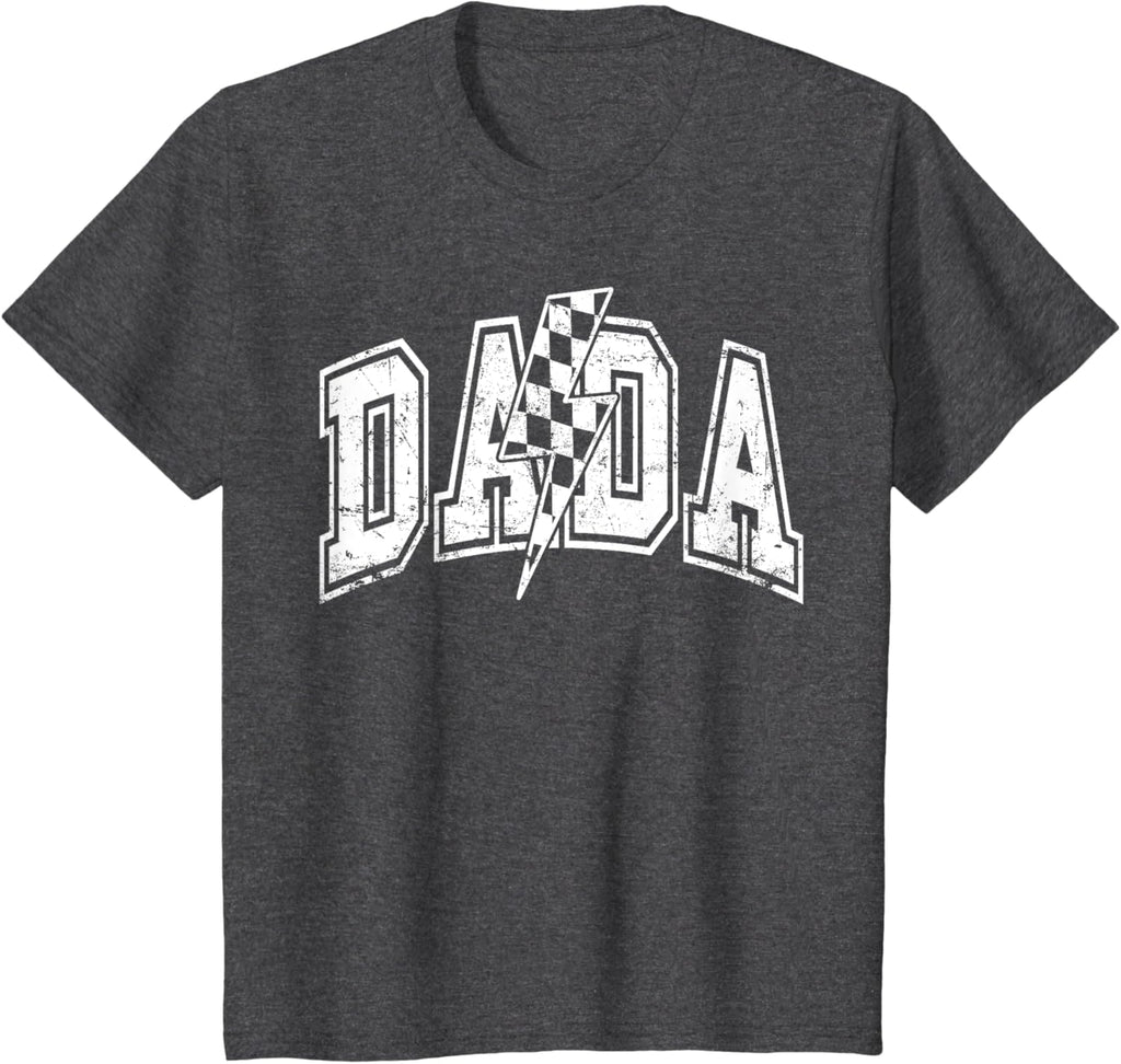 Dada Lightning Bolt Checkered Varsity Dad Men Father's Day
