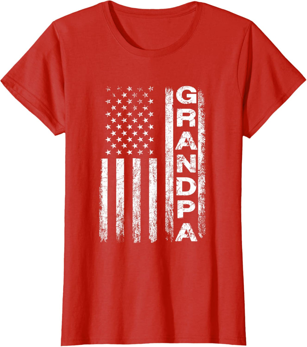 Grandpa Vintage American Flag Father's Day 4th of July Papa